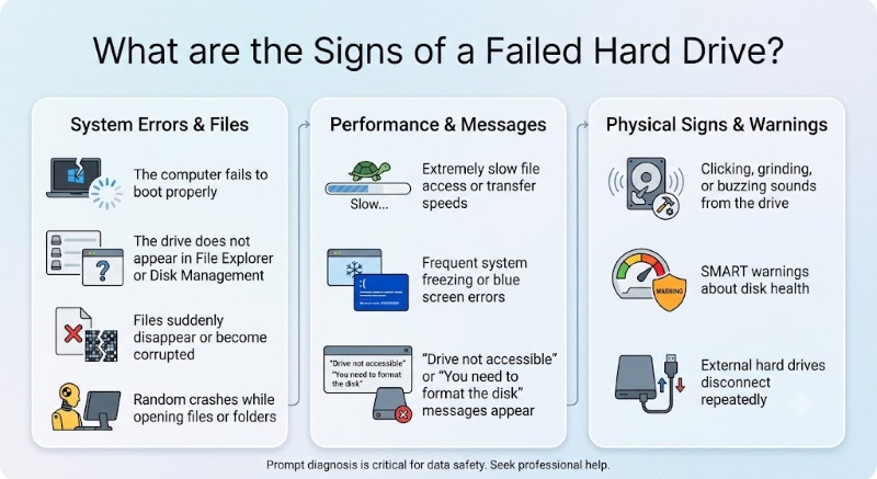 signs of a failed hard drive
