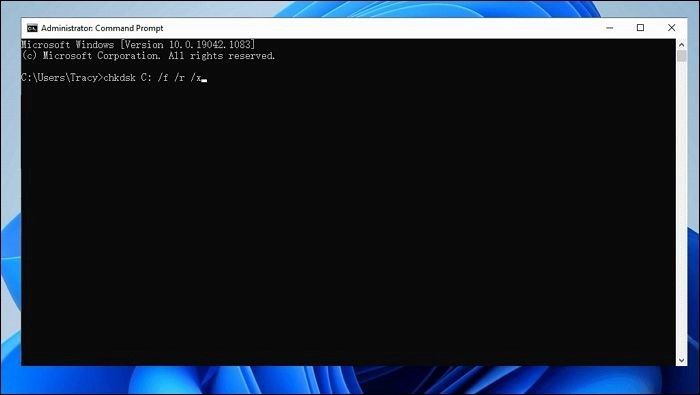 chkdsk command to repair hard disk