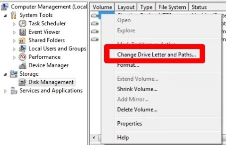 click drive and change the letter