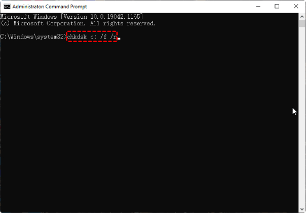 CHKDSK 명령어 실행