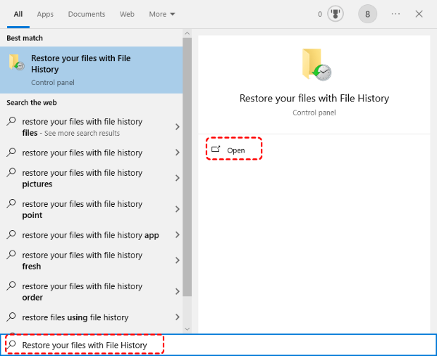 find the file history feature