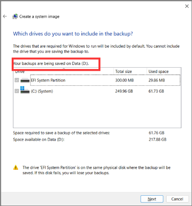 how to backup the computer to an external hard drive step 5
