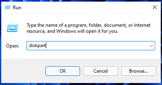 como particionar um novo ssd com o diskpart - passo 2