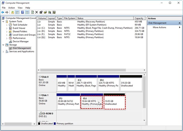 Initiate the partition creation wizard