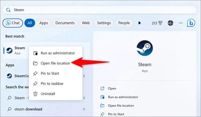 Open Steam to fix palworld disk write error
