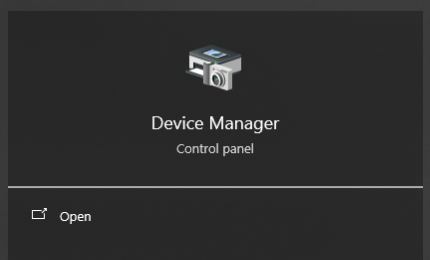open the device manager