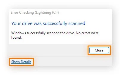 세부 정보 표시를 클릭하려 CHKDSK 로그 확인하기