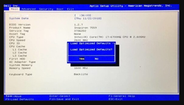 try to reset bios