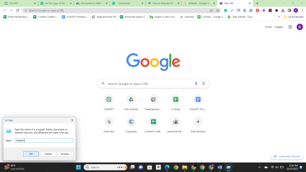 RAW 드라이브를 포맷