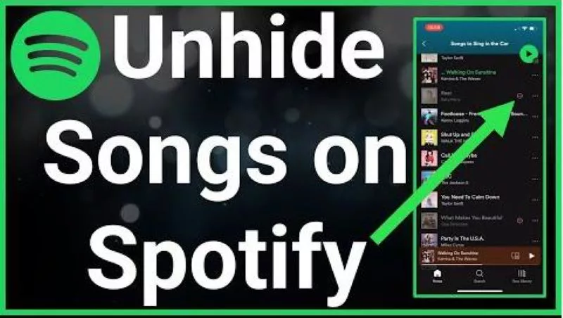 how to unhide a song on spotify