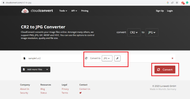 صحِّح مشكلة عدم فتح ملفات CR2 عن طريق تحويلها إلى تنسيق بديل.