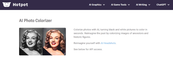 ai photo colorizer - Hotpot. AI