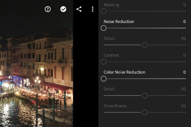 how to fix grainy photos using lightroom mobile