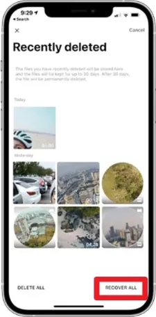 die Datei wiederherstellen