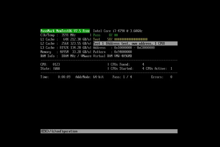 ram testing by memtest86
