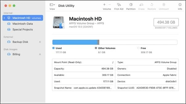 select the startup disk macintosh hd