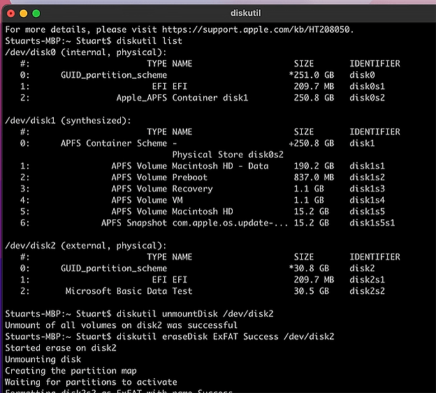 wipe a macbook from the terminal