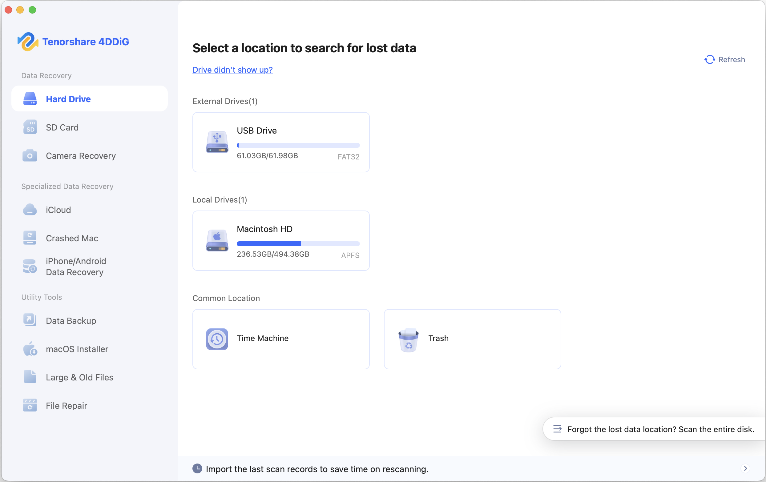 4ddig mac data recovery interface