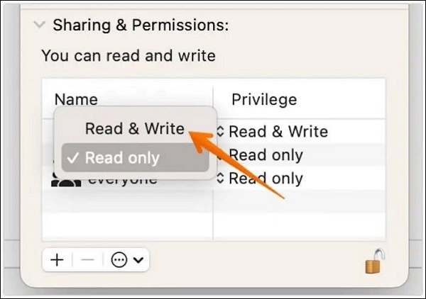check the permissions
