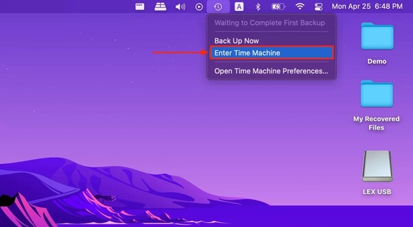 enter time machine