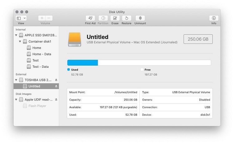 mac hard drive not showing up in disk utility