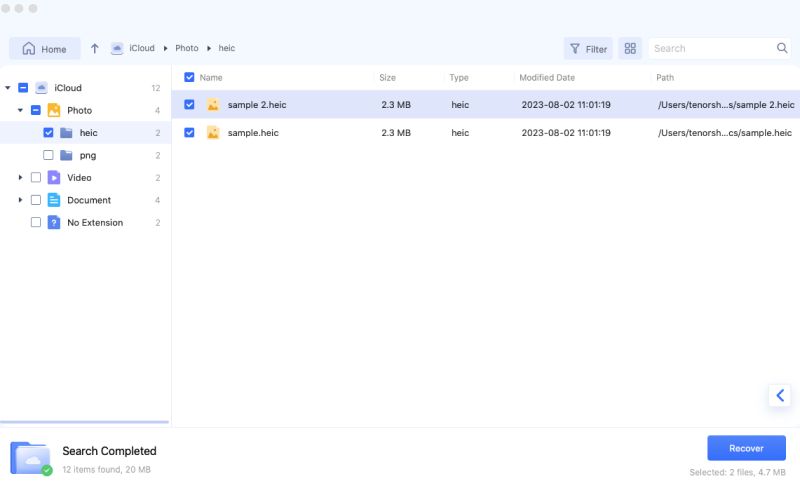 ecover icloud data