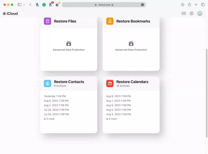 استعادة جهات الاتصال