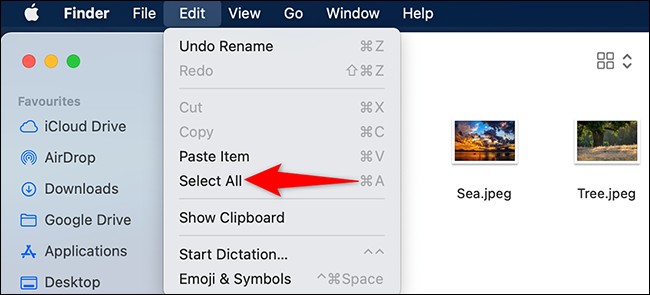 how to select multiple photos on mac