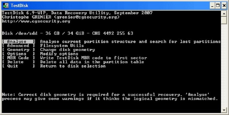 Recuva Mac alternative TestDisk