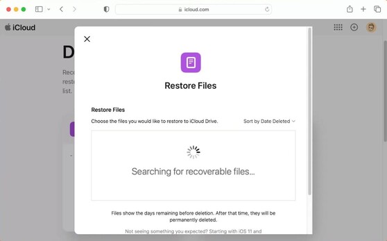 to restore files