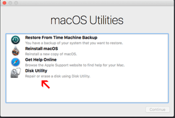 seleccionar disk utility