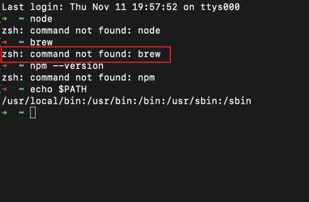zsh command not found