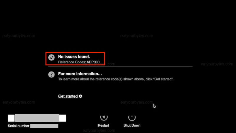 apple diagnostics reference code
