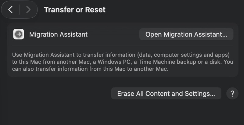 모든 콘텐츠 및 설정 지우기