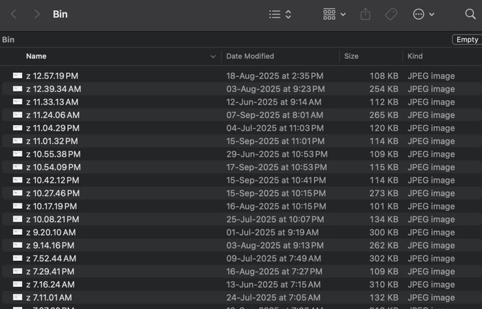 Verlorene Dateien im Papierkorb finden