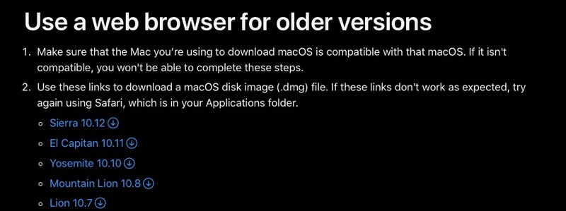 find older macos version