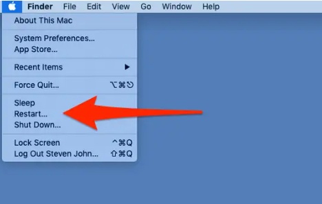 restart your mac immediately