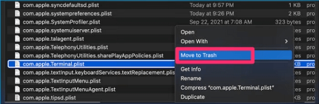 right-click the document's name