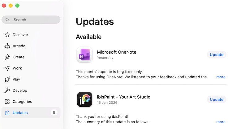 update office app in app store