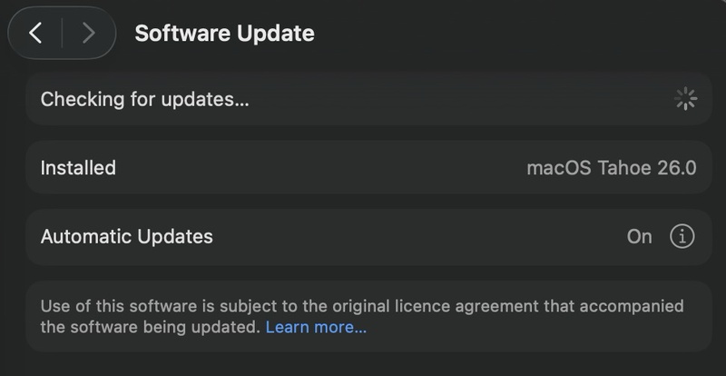 macos tahoe über softwareupdate installieren