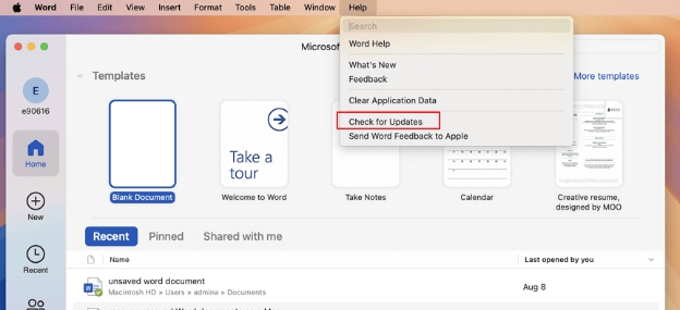 Word에서 파일 액세스 권한을 부여하는 방법 - Word 앱 업데이트