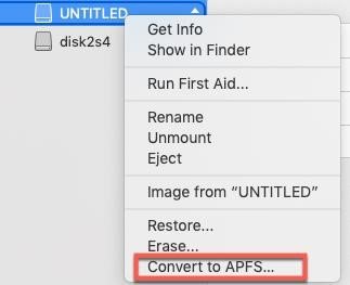 converter NTFS para APFS com utilitário de disco