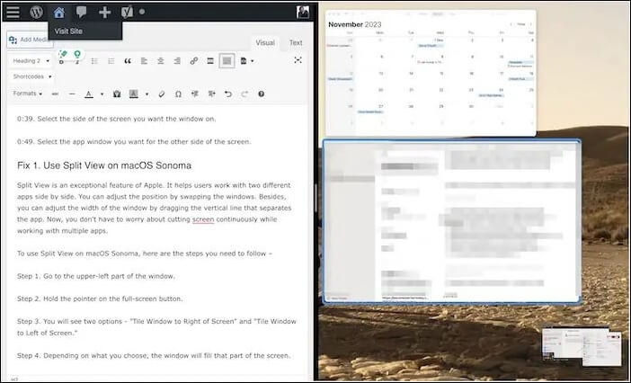 MacOS Sonoma에서 분할 보기 사용하기