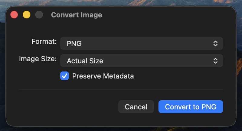 change image format on mac