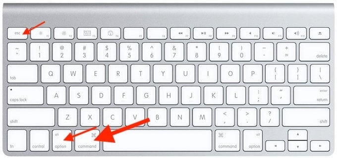 command option esc key on mac