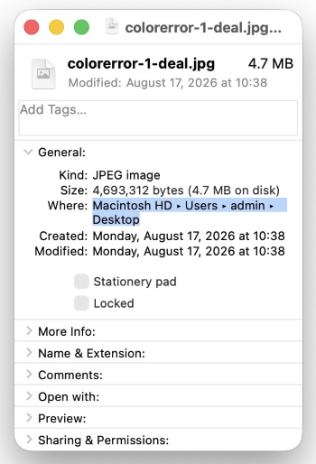 find file path with get info