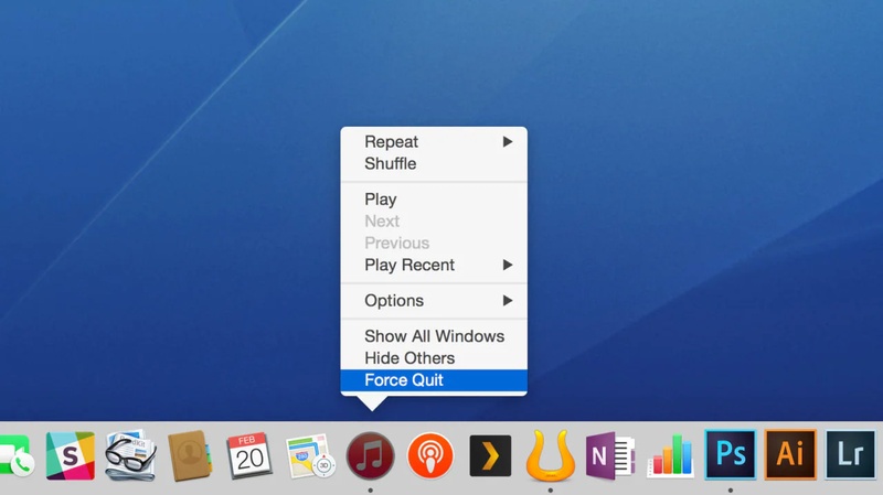 force quit an app from the dock