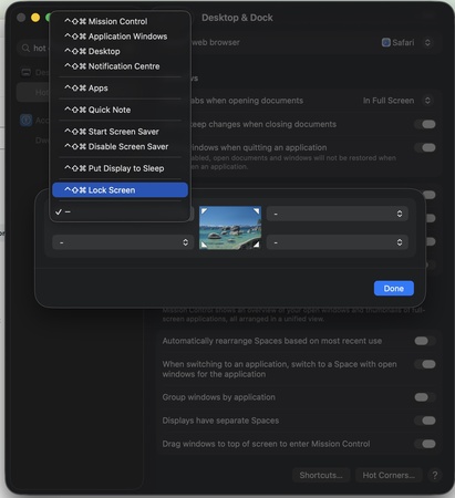force quit app via hot corners