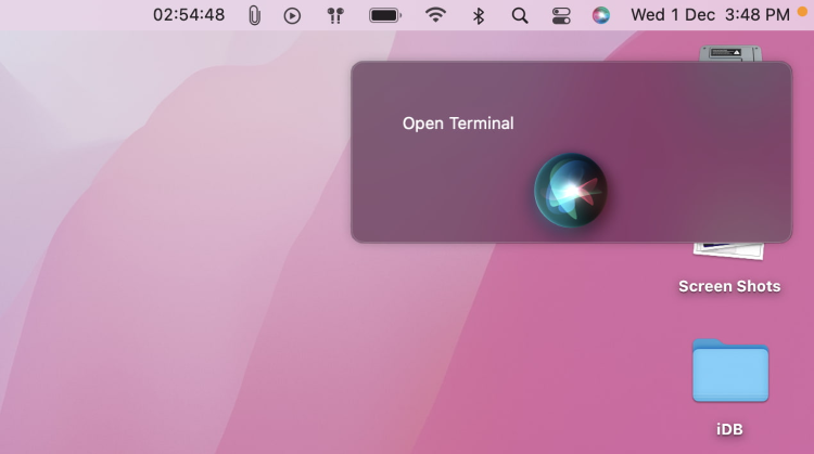 start terminal with siri