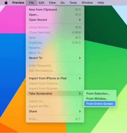 use preview app to snip on mac